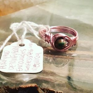 Boho style ring Bloodstone